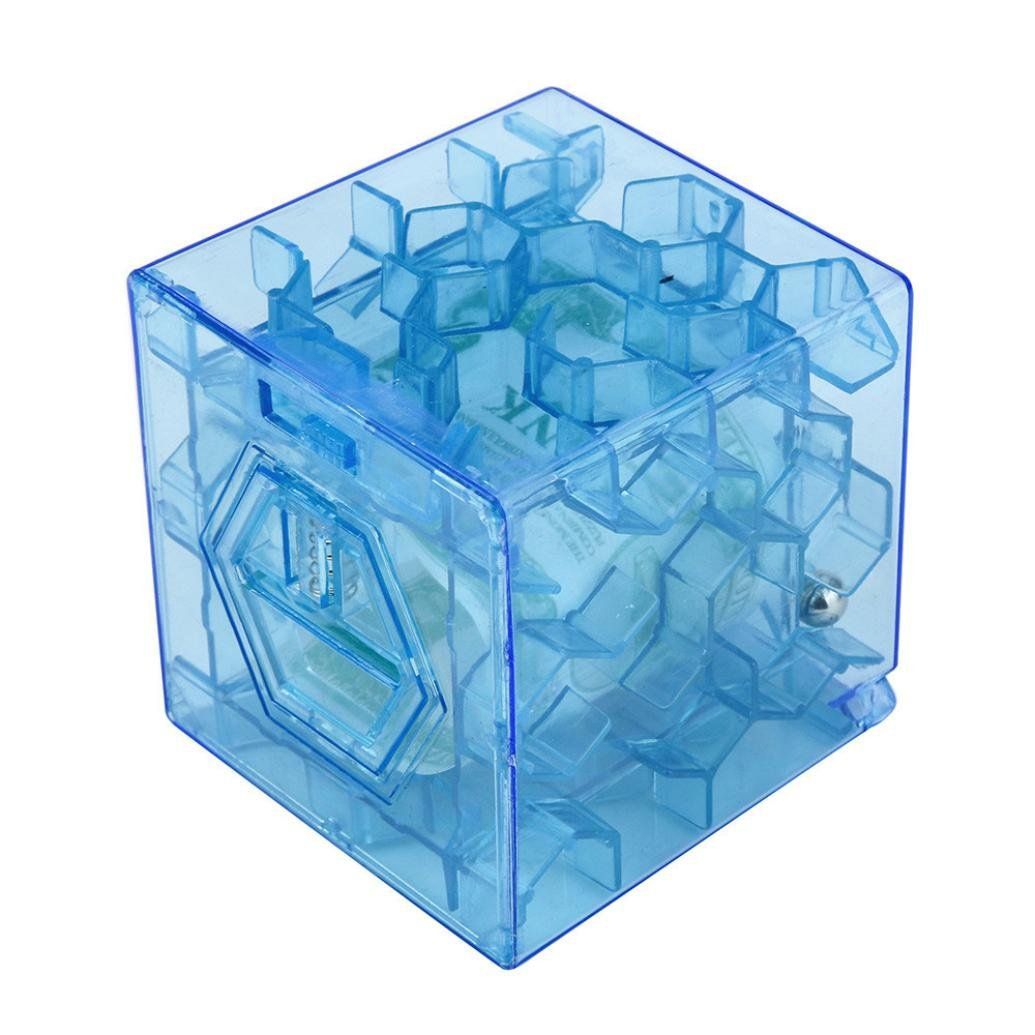 Money Maze Puzzle Box, Money Maze Box for Cash Funny Maze Money Box Blue Translucent Money Box for Cash Gift Money โ image 2