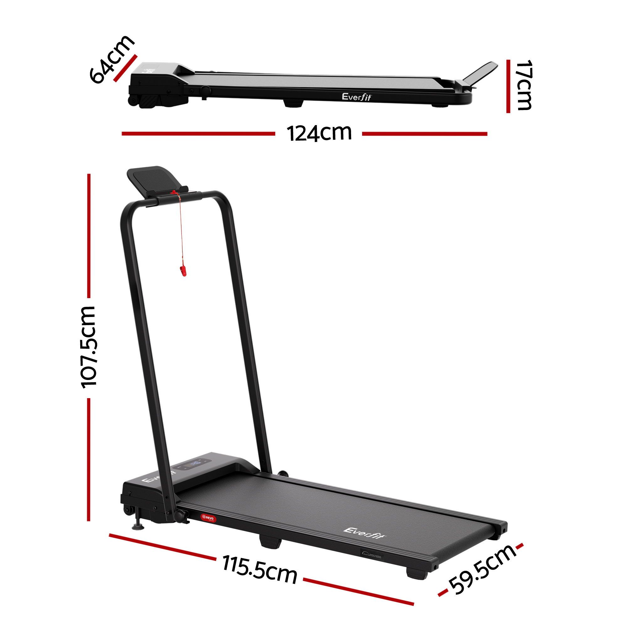 Everfit 3 in 1 Walking Pad Treadmill 12% Incline Under Desk Foldable Treadmills for Home Gym With 38cm Wide Belt APP Control — image 2