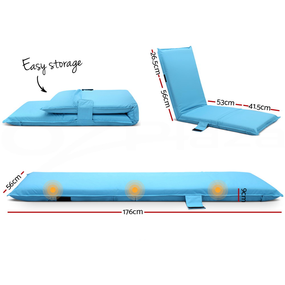 Artiss Floor Lounge Sofa Camping Chair Blue โ image 2