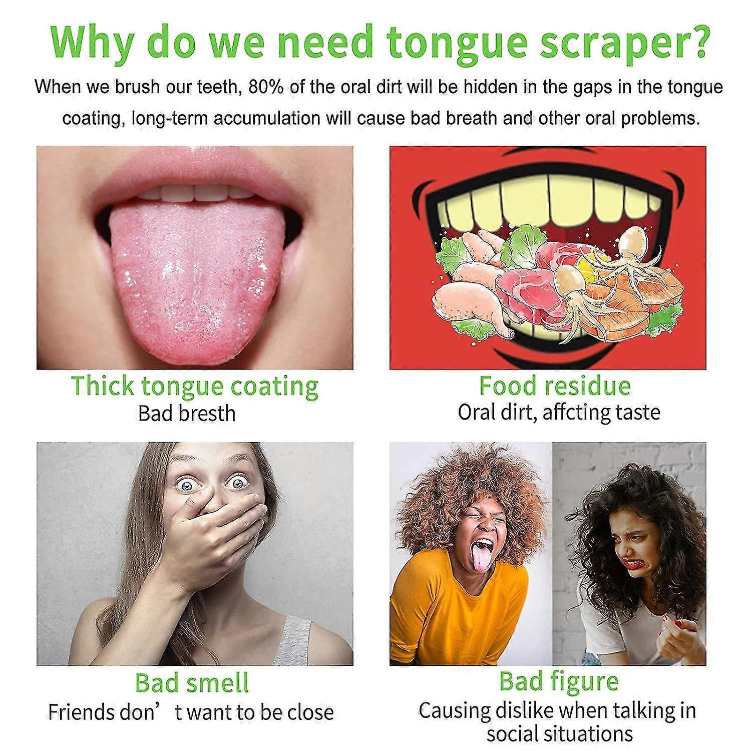 Tongue Scraper Cleaner, Stainless Steel Tongue Cleaner for Adults & Babies โ image 2