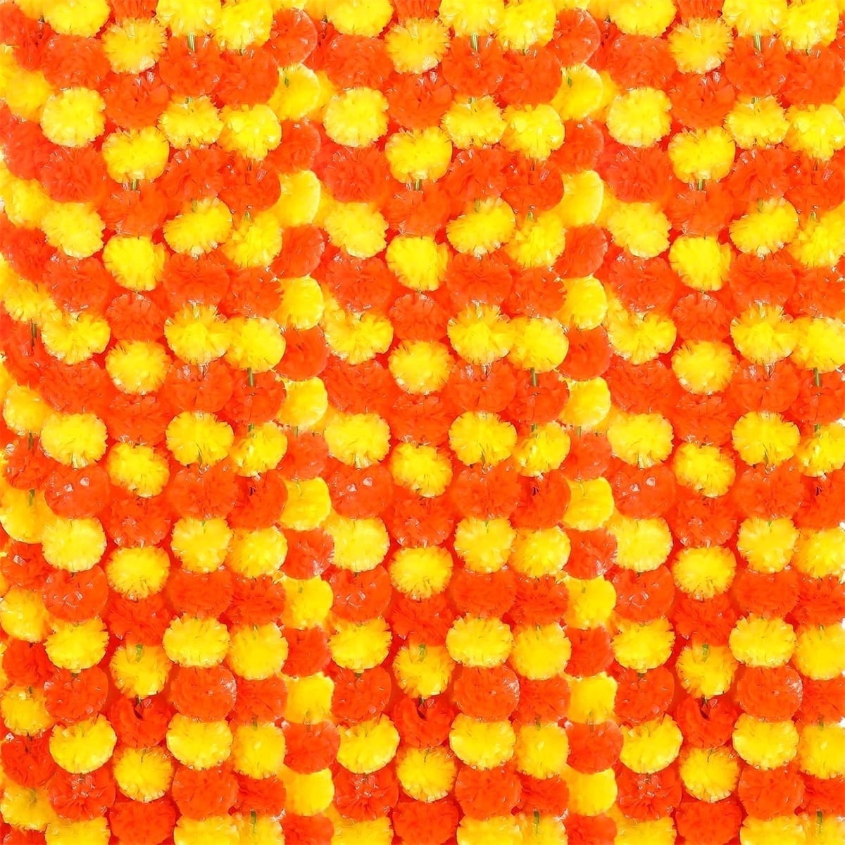 4Pcs Marigold Garland,5 ft Diwali Wedding Party Mantle Decoration,Faux Artificial Marigold Flowers,Faux Wedding Garlands,Diwali Decoration,Spring Bush — image 2