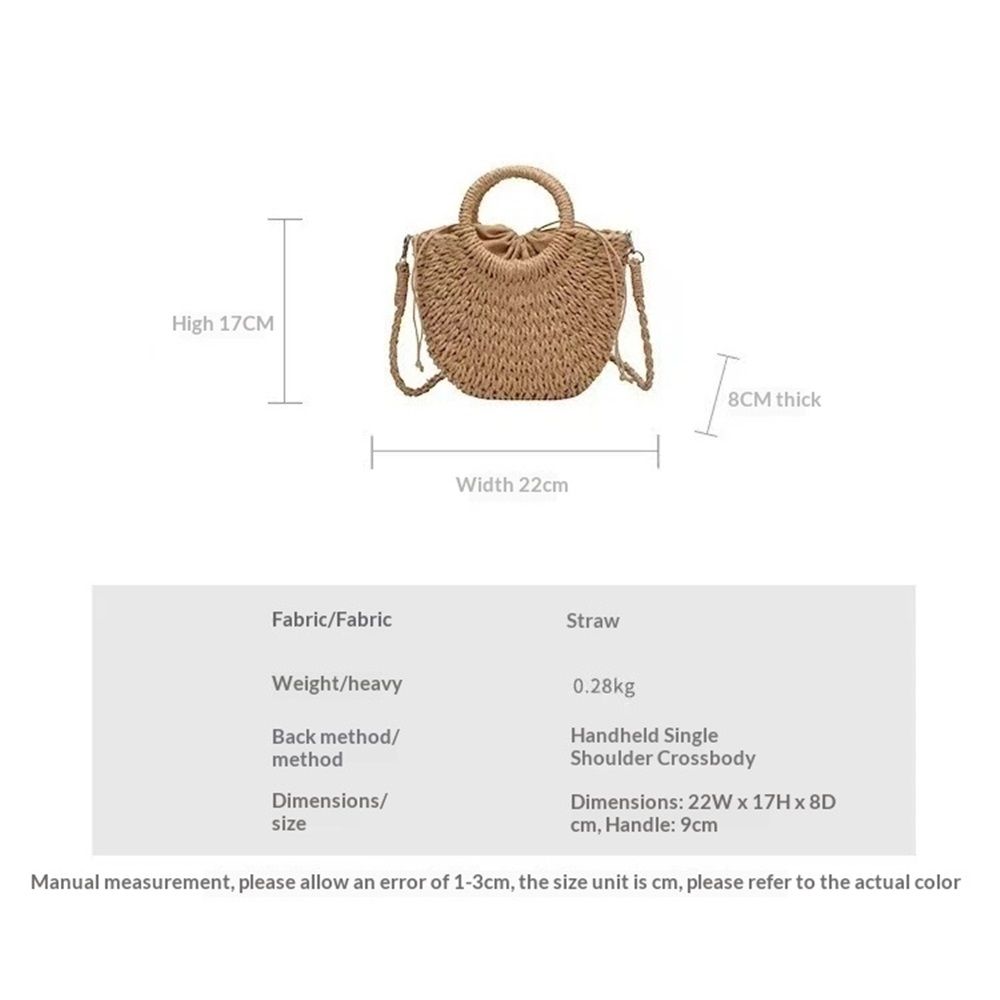 Beach Purse Straw Crossbody Bags for Women Straw Purse Beach Bag Woven Summer Purses for Women(brown) — image 4