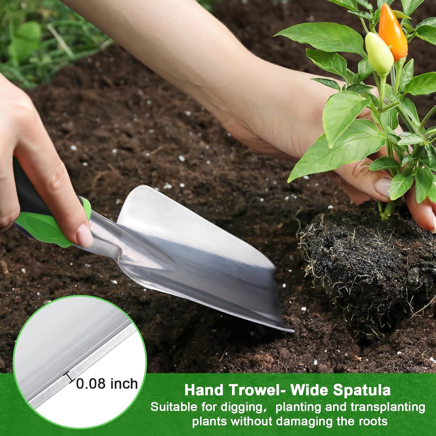 Garden Tools Set, 3 Pack Heavy Duty Gardening Tools Set + Garden Tools Set, 8 Piece Gardening Tools Set with Non Slip Ergonomic Handle โ image 4