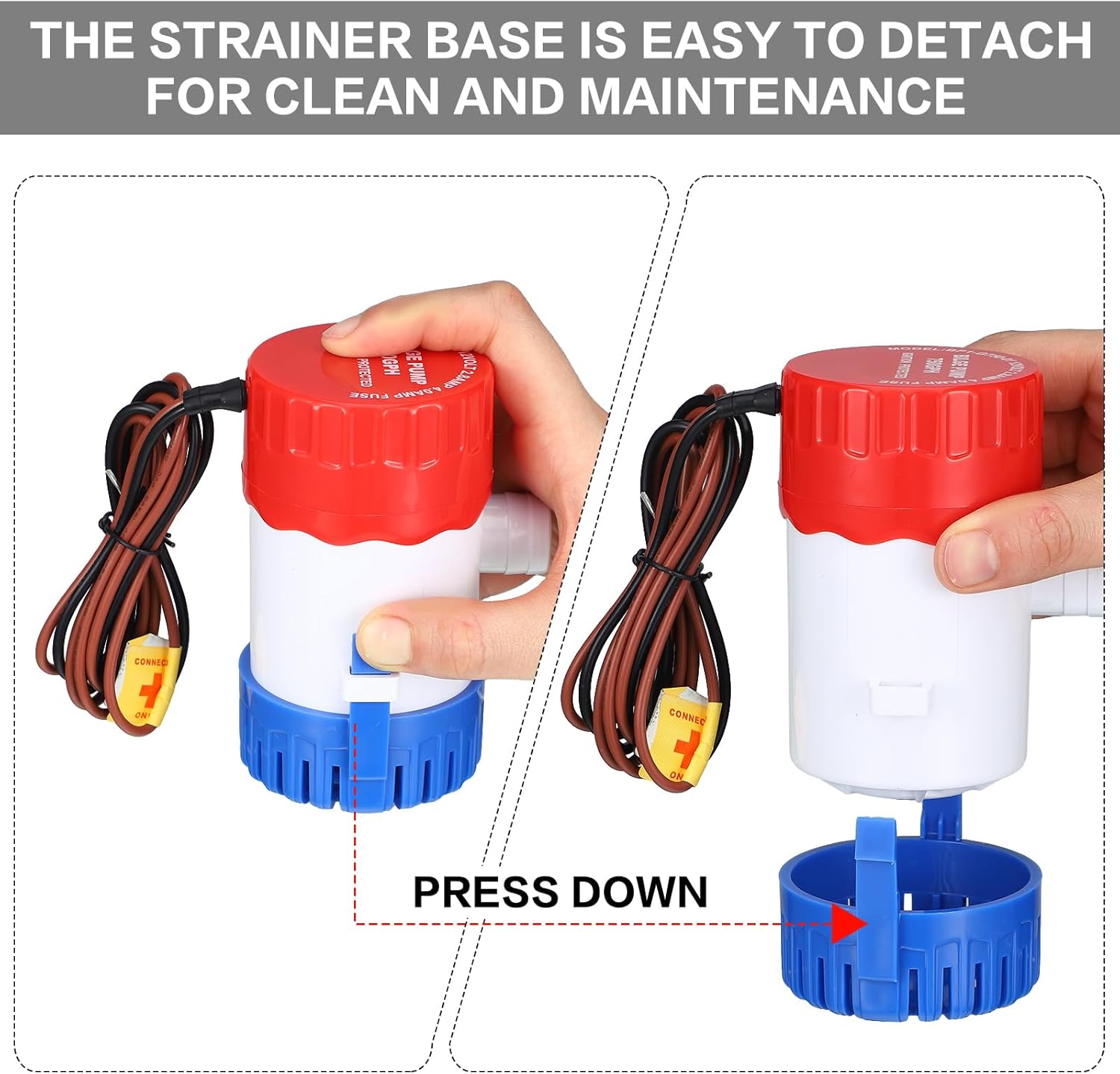 Landhoow Bilge Pump 12V with Float Switch Bilge for Boats DC 12V 24V 32V Portable Marine Electric Boat Water Pump(750 Gph) β image 3