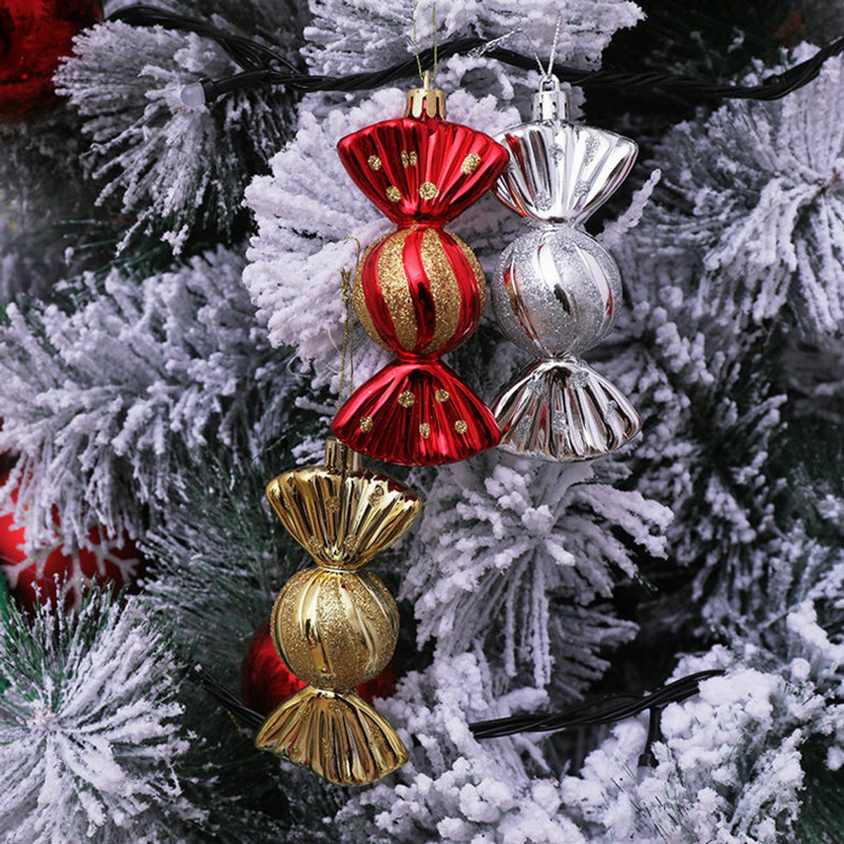 Christmas Decorations - Painted Candy Tree Decorations - Rose Gold (5 per box) — image 3