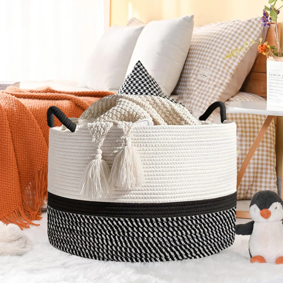 Foldable Large Laundry Hamper Dirty Clothes Basket Space Saving Durable For Home - Yellow β image 5