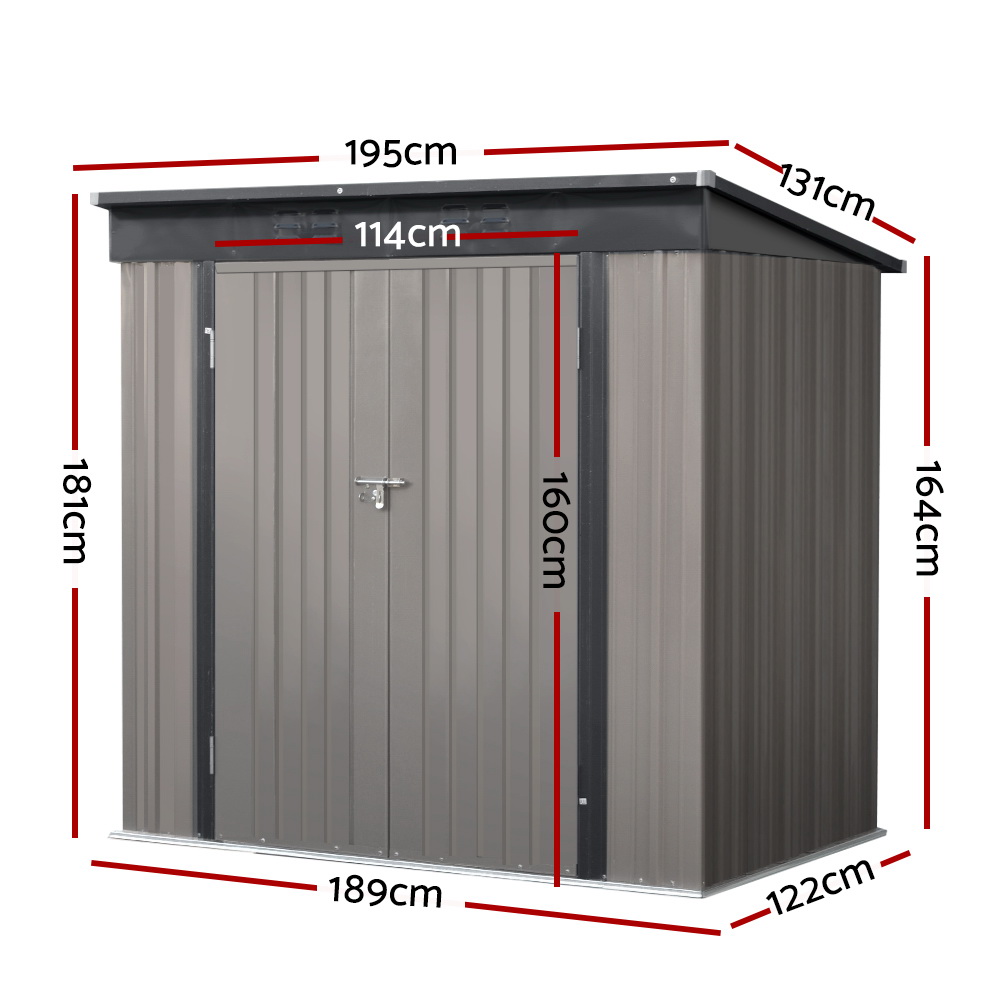 Giantz Garden Shed 1.95x1.31M Sheds Outdoor Storage Steel Workshop House Tool Double Door โ image 2