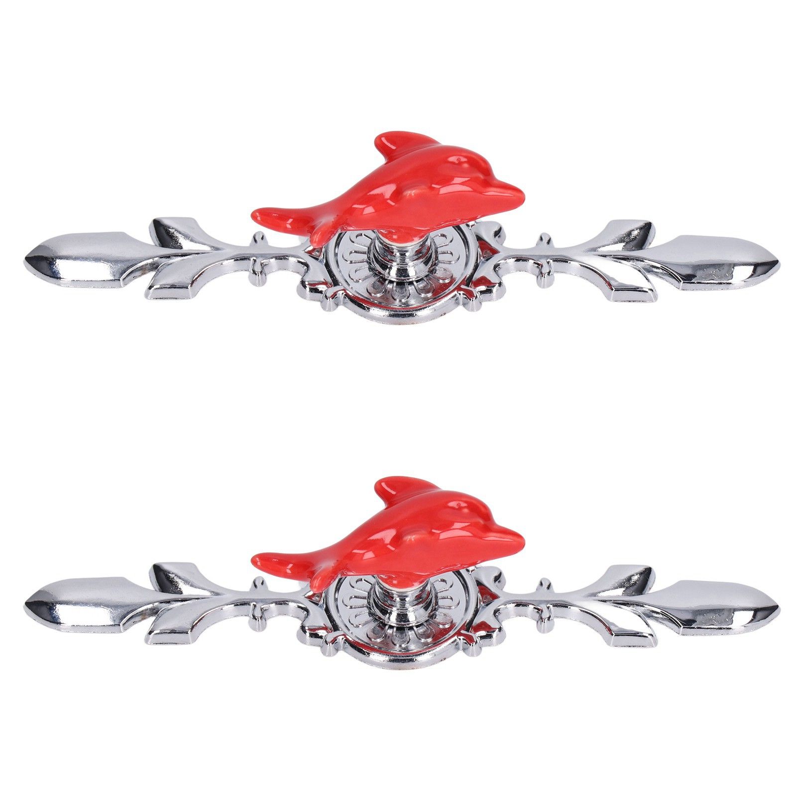 2Set Drawer Pull Knob Zinc Alloy Cabinet Wardrobe Closet Knob for Kitchen Furniture Decoration1077D Red Dolphin โ image 2