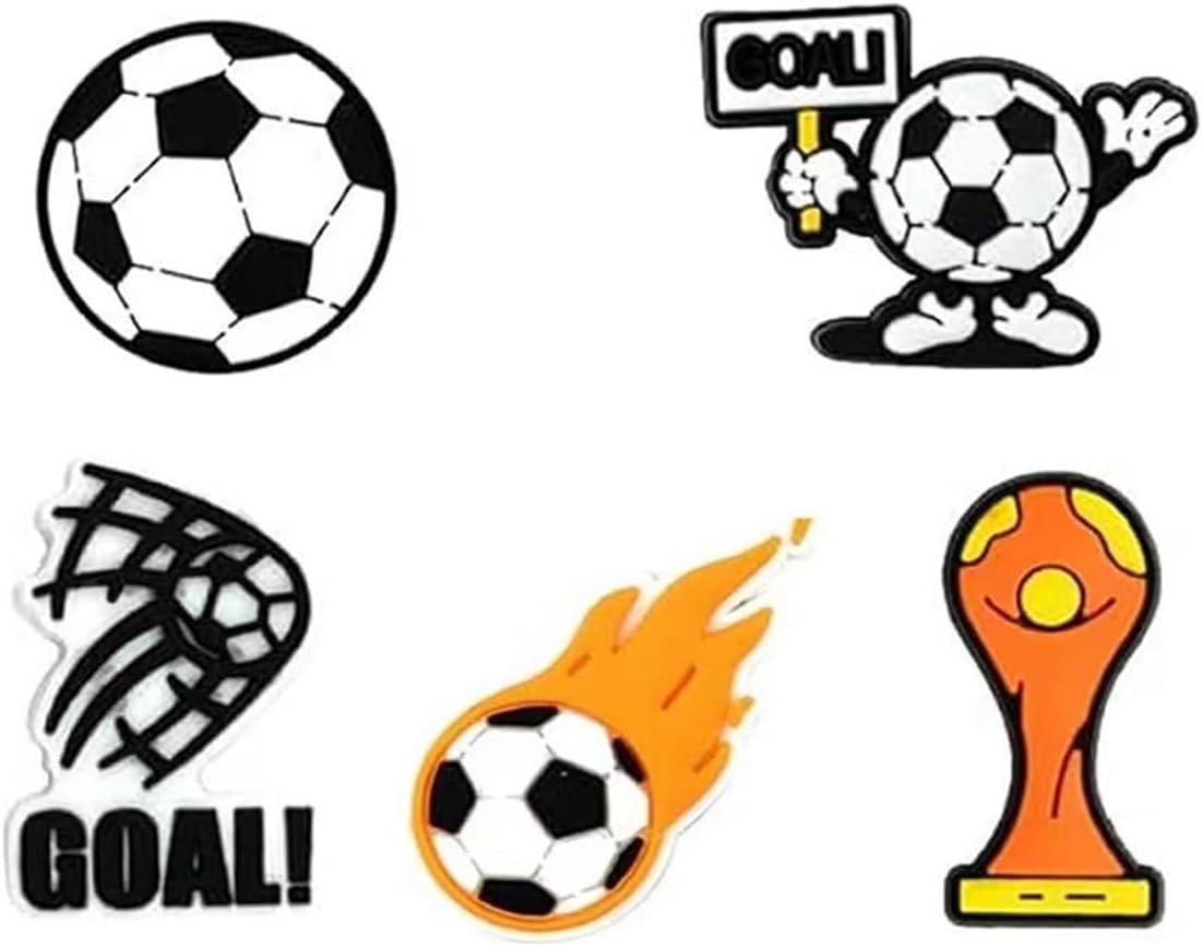 38pcs Soccer Ball Charms for Clog Shoe Decoration, Sports Soccer Football Shoe Charms Accessories Pack, Cute Random Charms — image 3