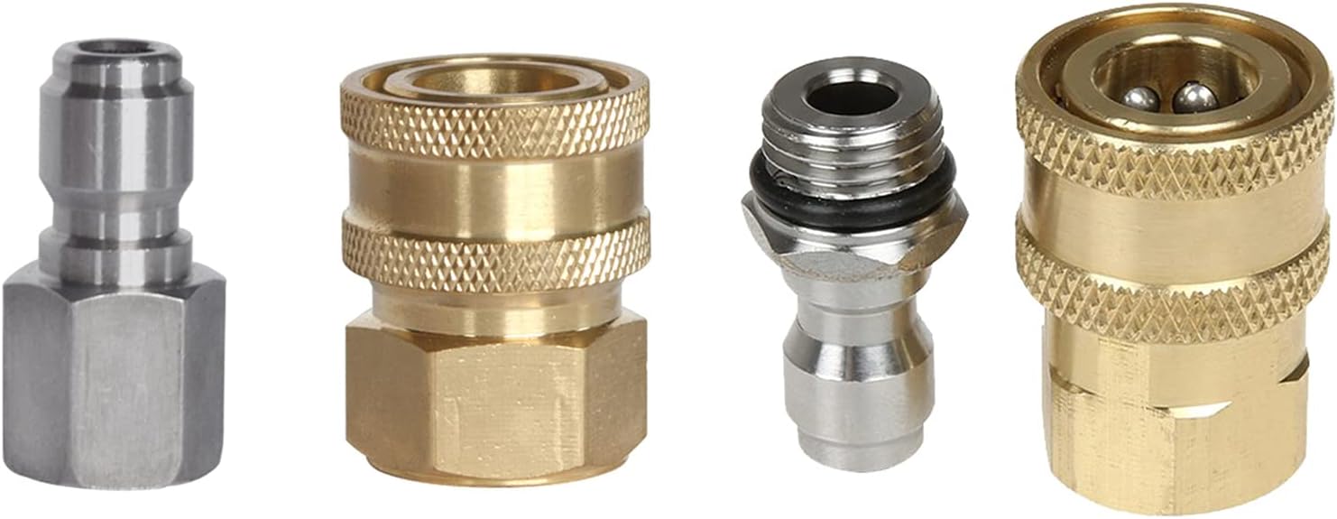 2 Pcs Pressure Washer Adapter 3/8 1/4 Inch Quick Connect Fittings Stainless Steel Pressure Washer Fittings Easy To Use Garden Hose To Pressure Washer โ image 3