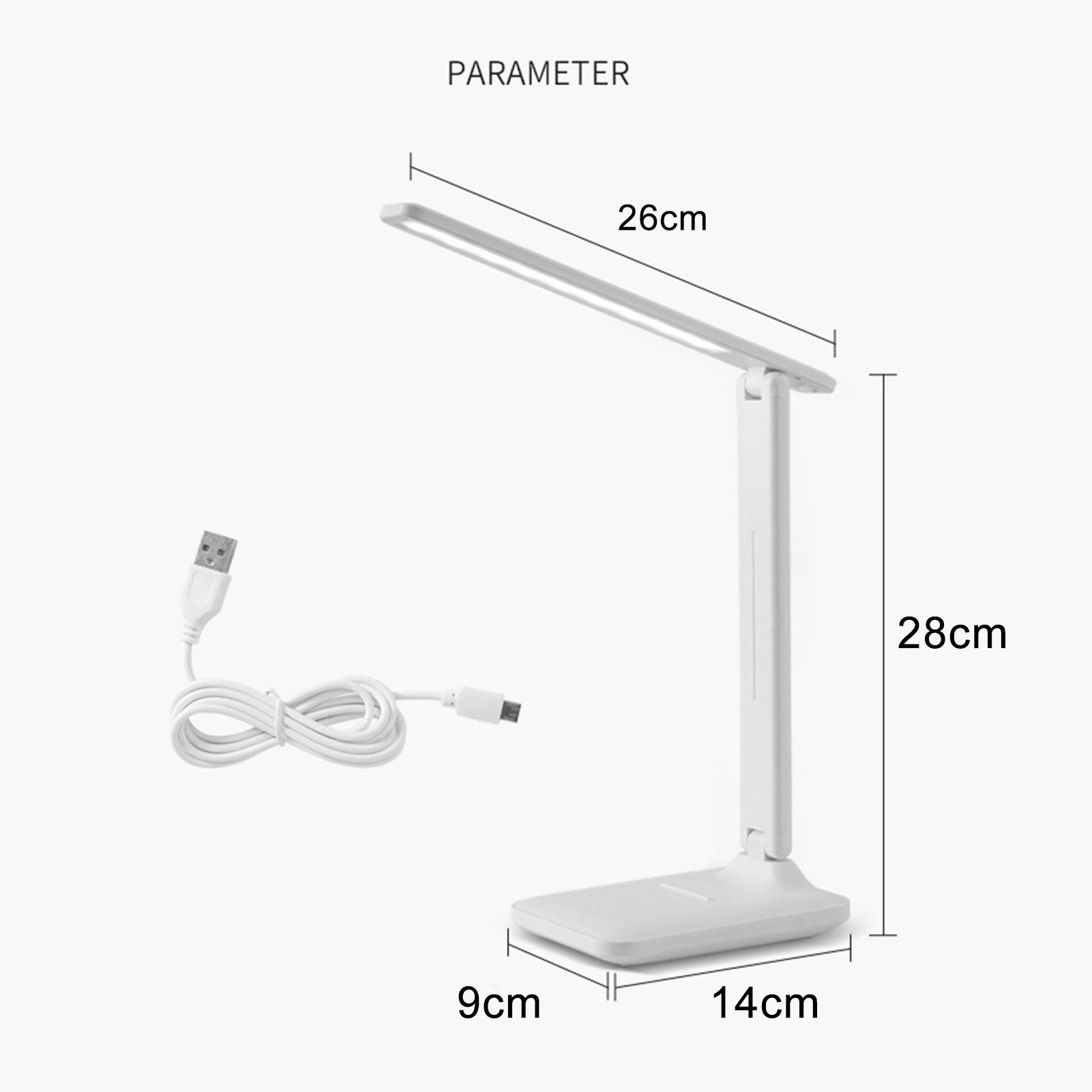Table Lamp Eye Protection Touch Dimming Plug In 180 Degree Flip Folding Stand Design LED Learning Desk Lamp — image 2