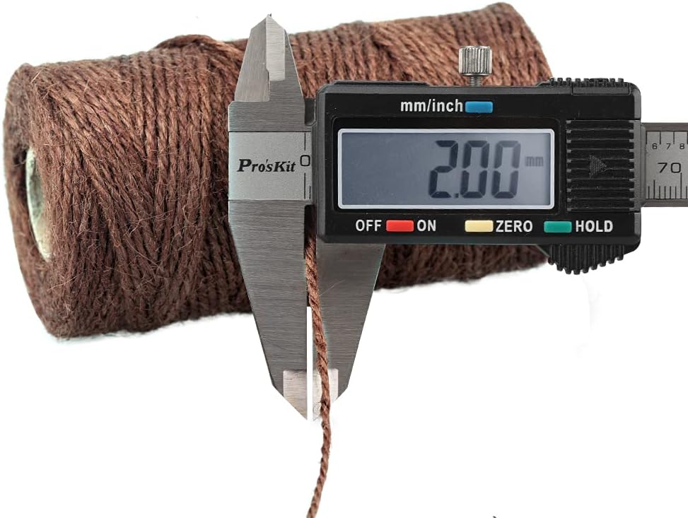 Jute String 328 Feet, 2mm Colored Natural Hemp Twine for Gift Wrapping, 3-Ply Brown for Climbing Plant, Garden Craft, DIY Christmas Handmade Arts, Gift — image 2