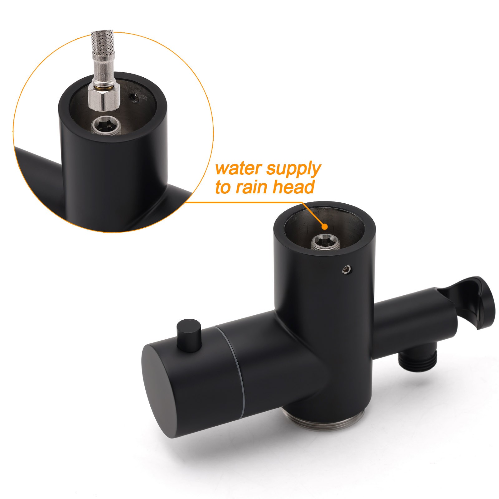 WELS Matte Black 316SUS Dual Shower Set Outdoor Bath System Rainfall 10" Head — image 5