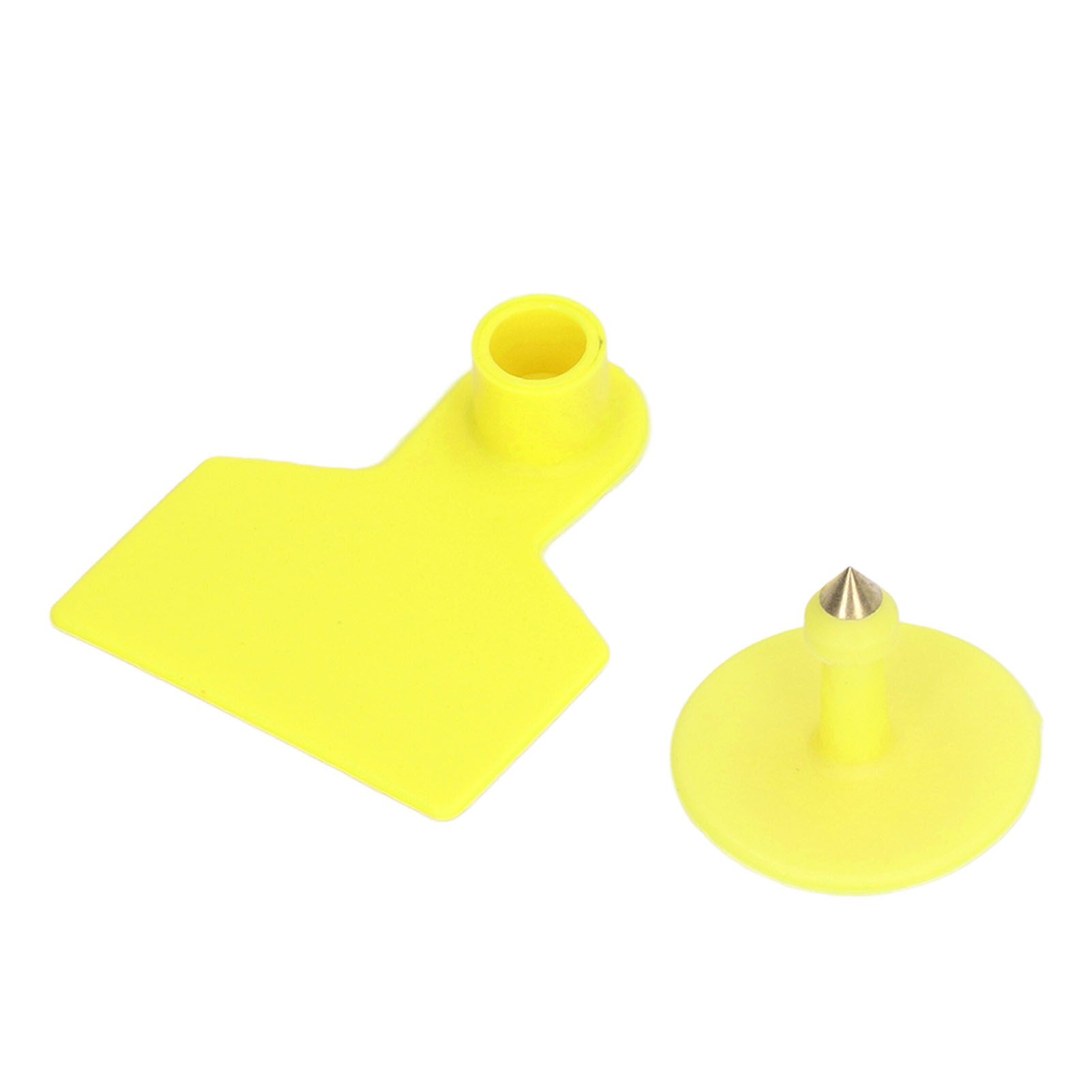100 Sets Livestock Ear Tags Yellow Strong Plastic Easy to Use Blank Cattle Ear Tags for Cow Sheep Pig Farm — image 6