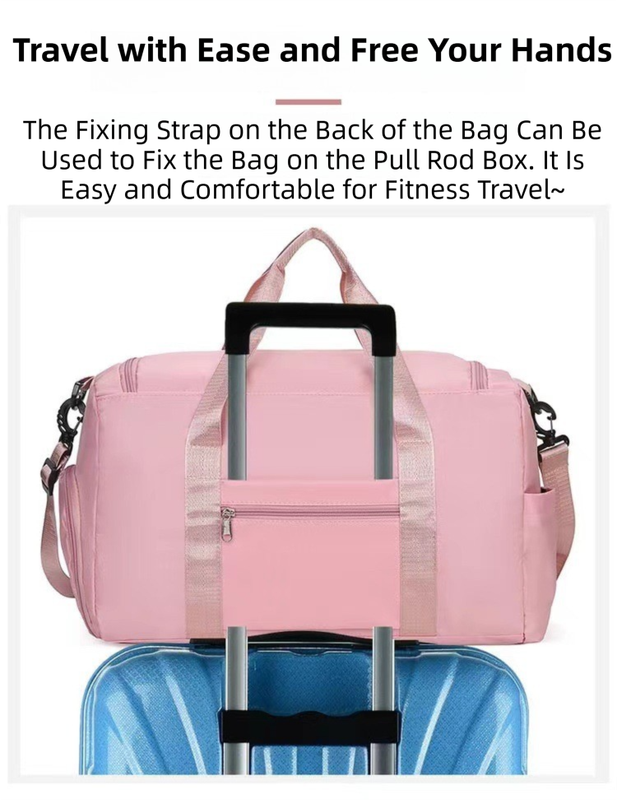 Purple Lightweight & Waterproof Sports Gym Bag with Separate Shoe Compartment, Adjustable Strap and Multiple Pockets - Large-Capacity Travel Duffel — image 5