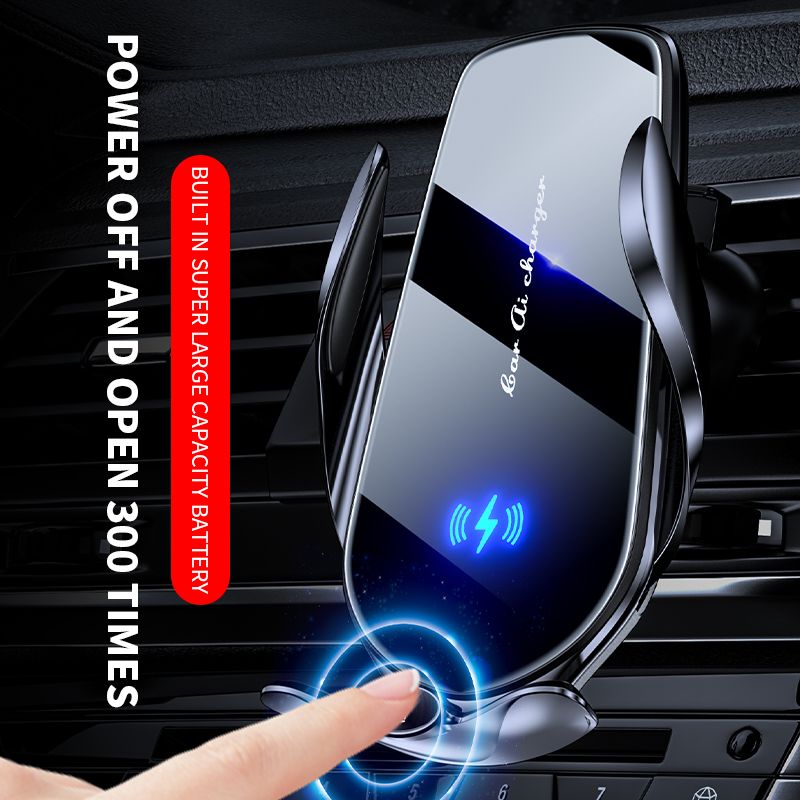 FJ22 Auto Clamping Wireless Car Charger Mount Infrared Air Vent Phone Holder,Silver — image 6
