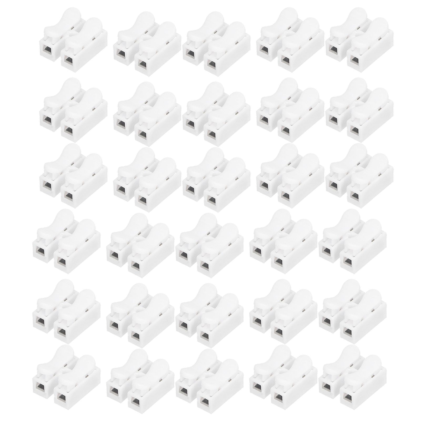 100pcs CH‑2 Connectors for LED Ceiling Light Flame Retardant 2 Port Press Terminal — image 2
