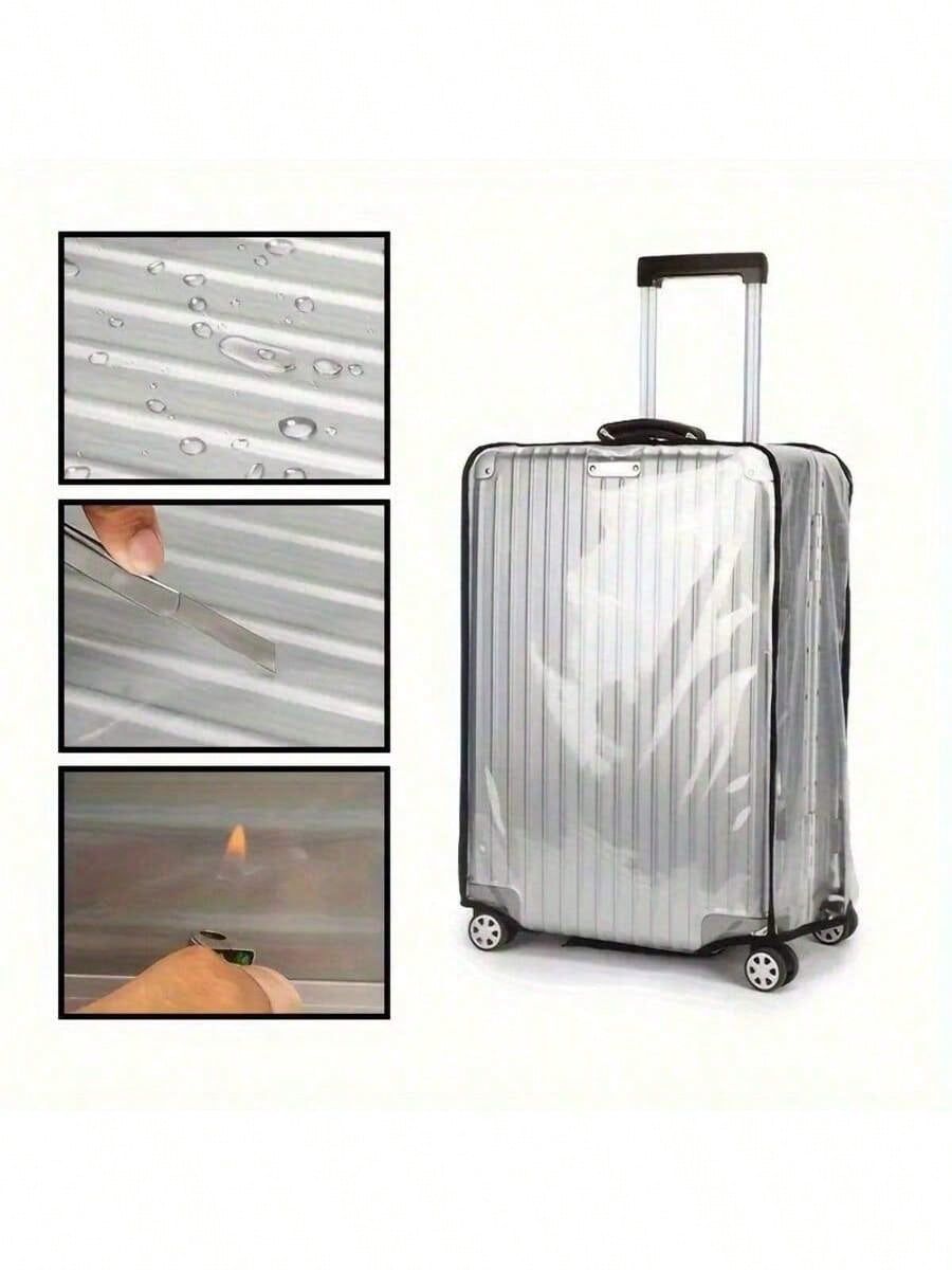 Heavy Duty High Quality PVC Luggage Cover Transparent Design Telescopic Handle Cover Scratch Resistant Luggage Protector For Travel Suitable For 24 Inches Dust