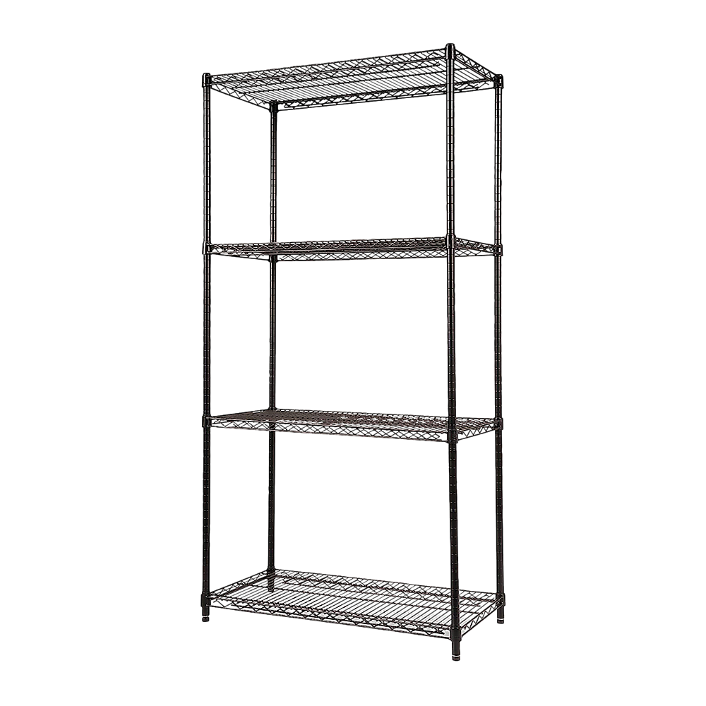 Modular Wire Storage 120x45cm Steel Shelving Black With Fixed Legs For Garage Kitchen Or Retail Storage