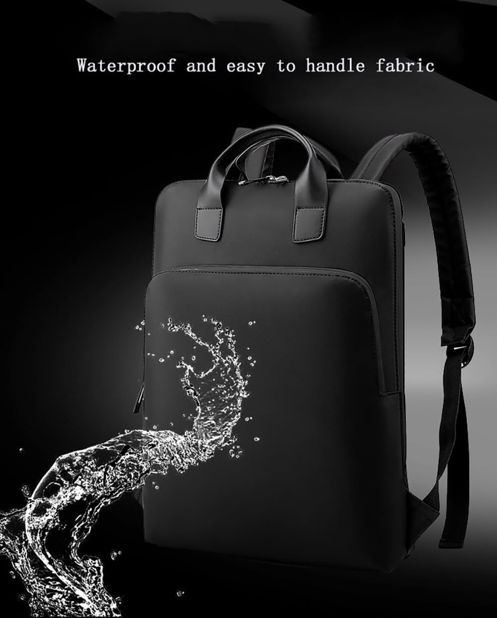 Men's One Shoulder Double Shoulder Bag Handbag Casual Lightweight Business Computer Backpack(black) — image 3