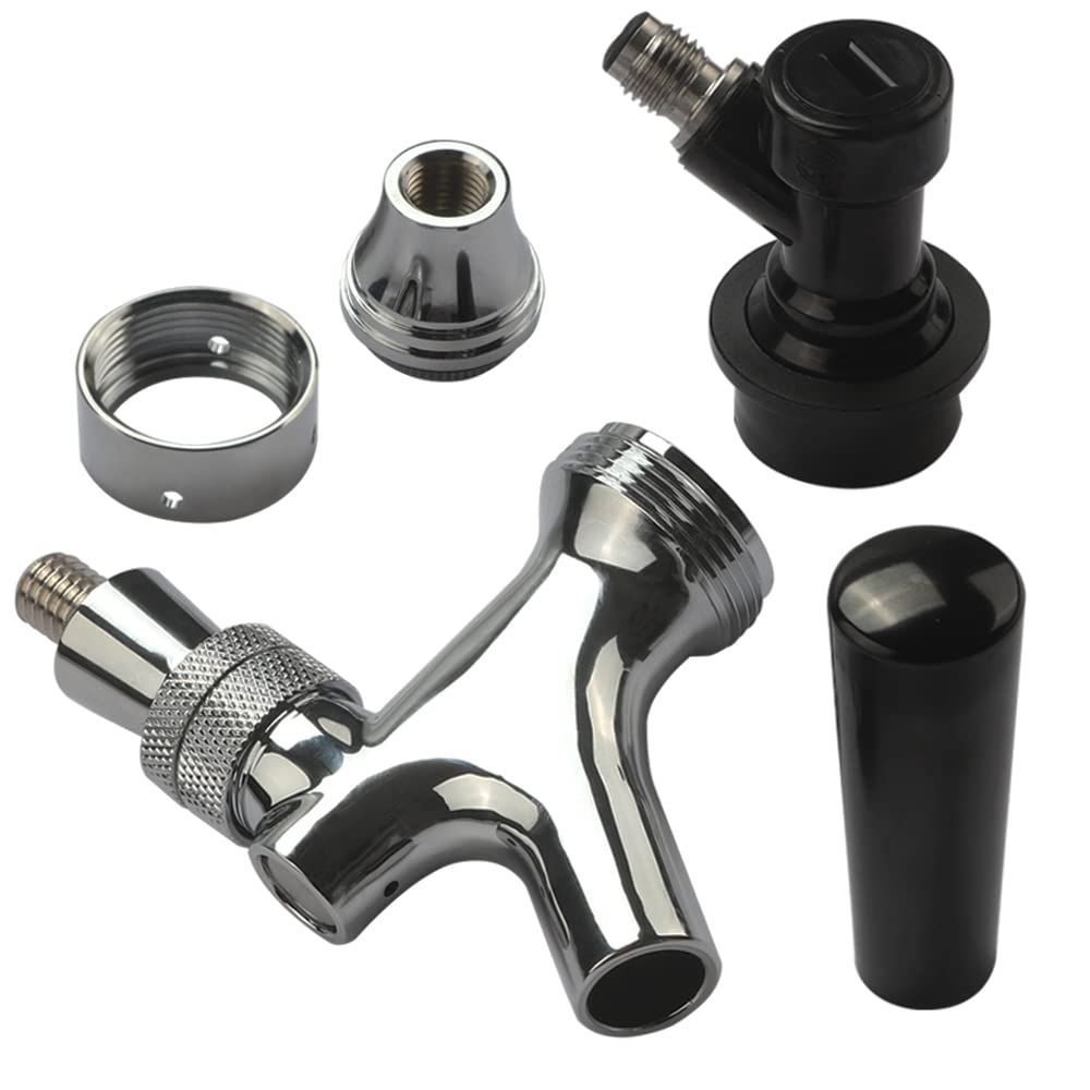 Stainless Steel Stem Beer keg Tap Faucet with Ball Lock disconnect chromed body Serving Beverages at Festivals, Picnics — image 2
