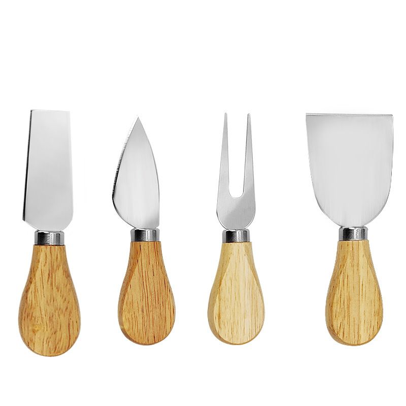 4 Cheese Knives Set - Cheese Knife, Cheese Fork, Cheese Slicer, Butter Knife - Mini Premium Stainless Steel Cheese Knife Set
