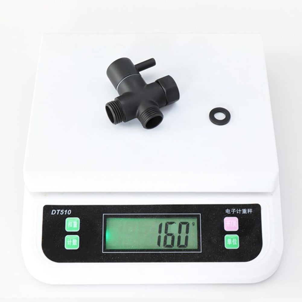 G1/2in 3 Way Brass Diverter Valve T-adapter Converter Black for Shower Head — image 2
