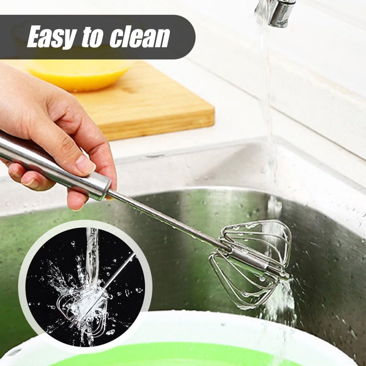 Egg whisk - Egg beater - Whipped cream whisk - Mini whisk - Milk frother - Manual - mixing, beating, whisking and stirring (25 cm) — image 5