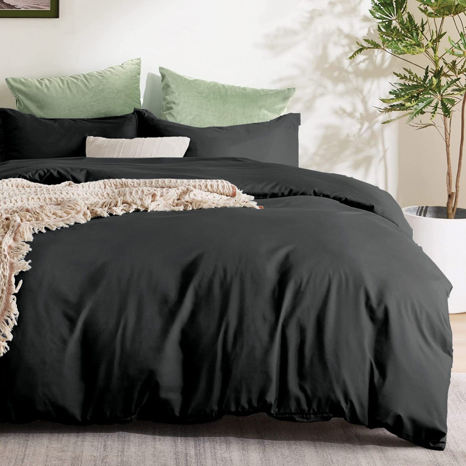 3 Piece Hotel Soft Microfiber Quilt Cover Set-2000TC Duvet/Donna Cover Set & Pillowcases -1 Quilt Cover Zipper Closure & 1 x Pillowcases-Breathable Bedding — image 5