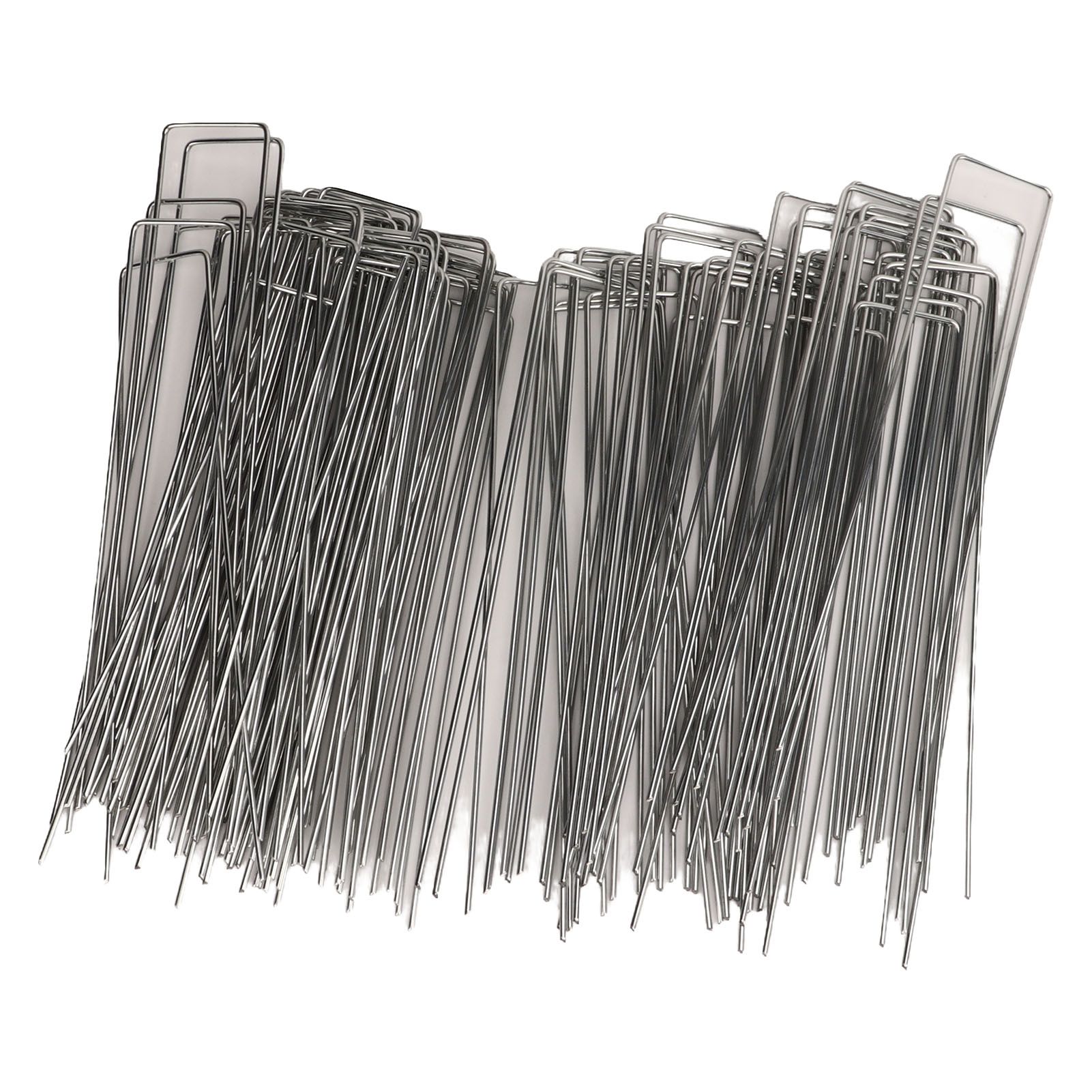 100Pcs U Shaped Garden Stakes Galvanized Steel Landscape Stakes Pins for Weed Barrier Sod Fabric Decorations Roughness 2.5mm/0.10in โ image 5