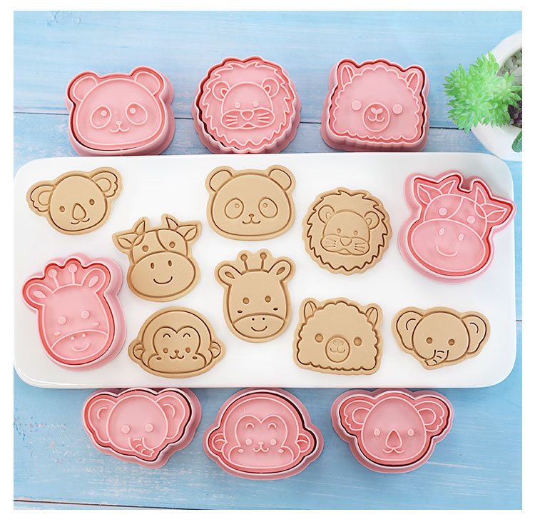 8 PCS Animal Cookie Cutters 3D Forest Animal Embossing Cutters for Baking DIY Baking Tools(Animal Head,8) — image 5