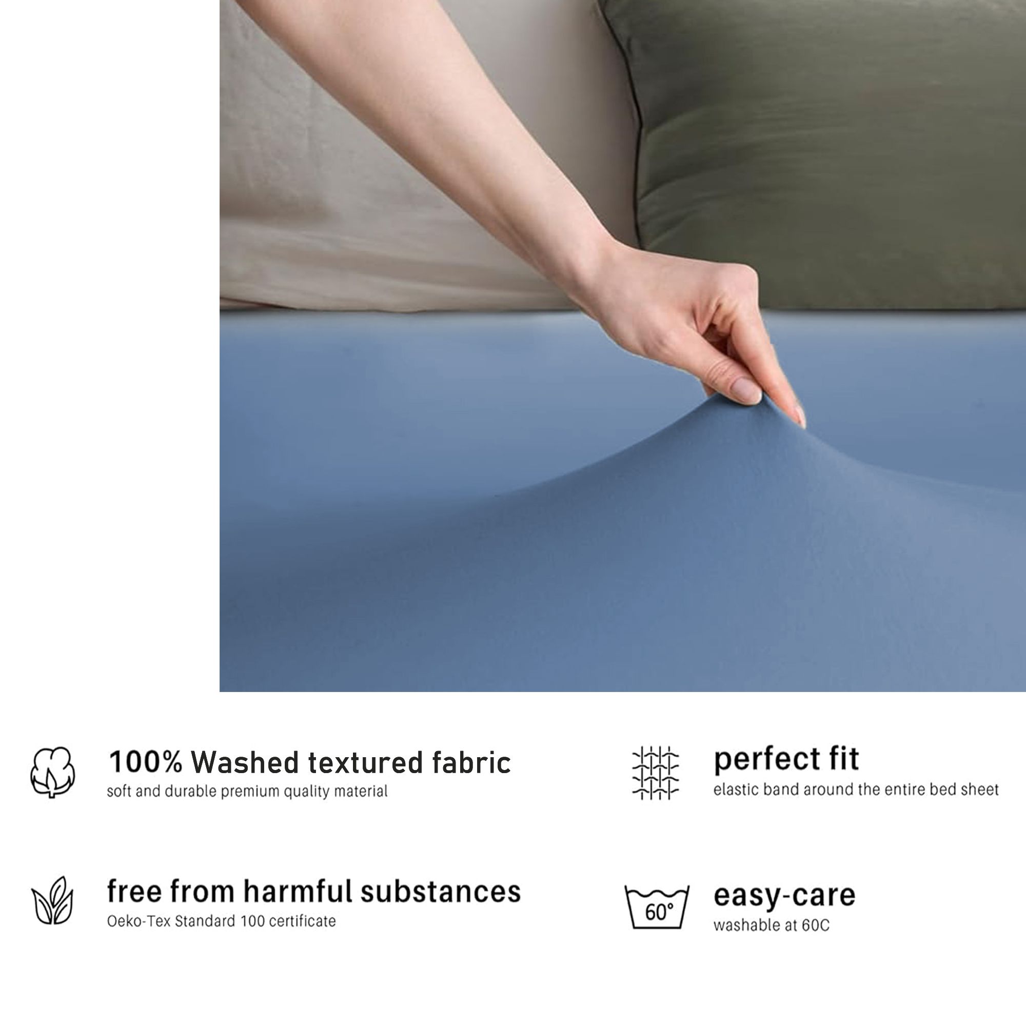 Hotel Quality Fitted sheets - 2 Piece Fitted sheets -Breathable Bedding - Wrinkle, Fade, Stain Resistant- 26inch/40cm Deep Pocket Fitted Bed Sheet-Wrinkle and — image 4