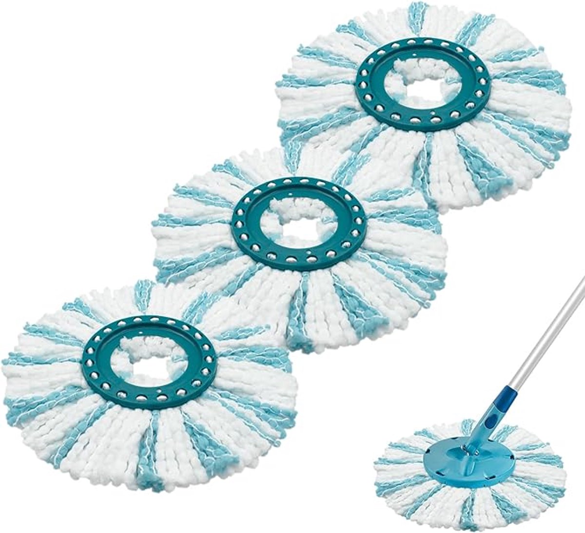 3-Pack Replacement Mop heads - Replacement microfiber - Dual fiber system - High water absorption and dirt pickup - Suitable for all floor types