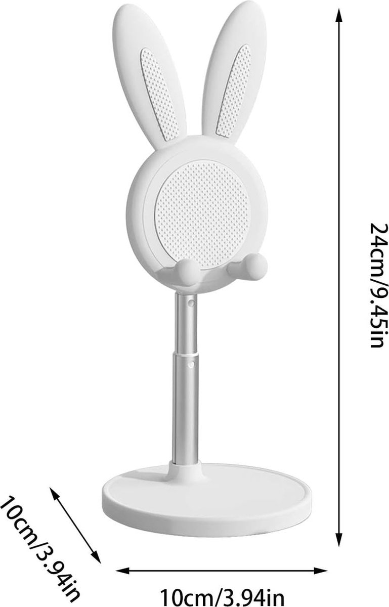 Phone Stand - Mobile Phone Stand - Phone Holder - Stand - For Desk - Angle Adjustable - Desk Holder Support - Cute Rabbit - Universal - For Mobile Phones And — image 3