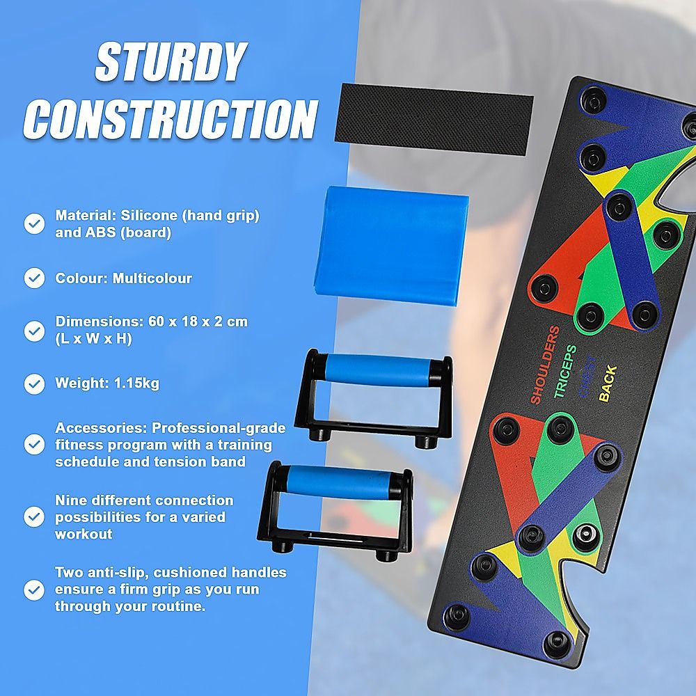 9 in 1 Push Up Board Yoga Bands Fitness Workout Train Gym Exercise Pushup Stand โ image 5