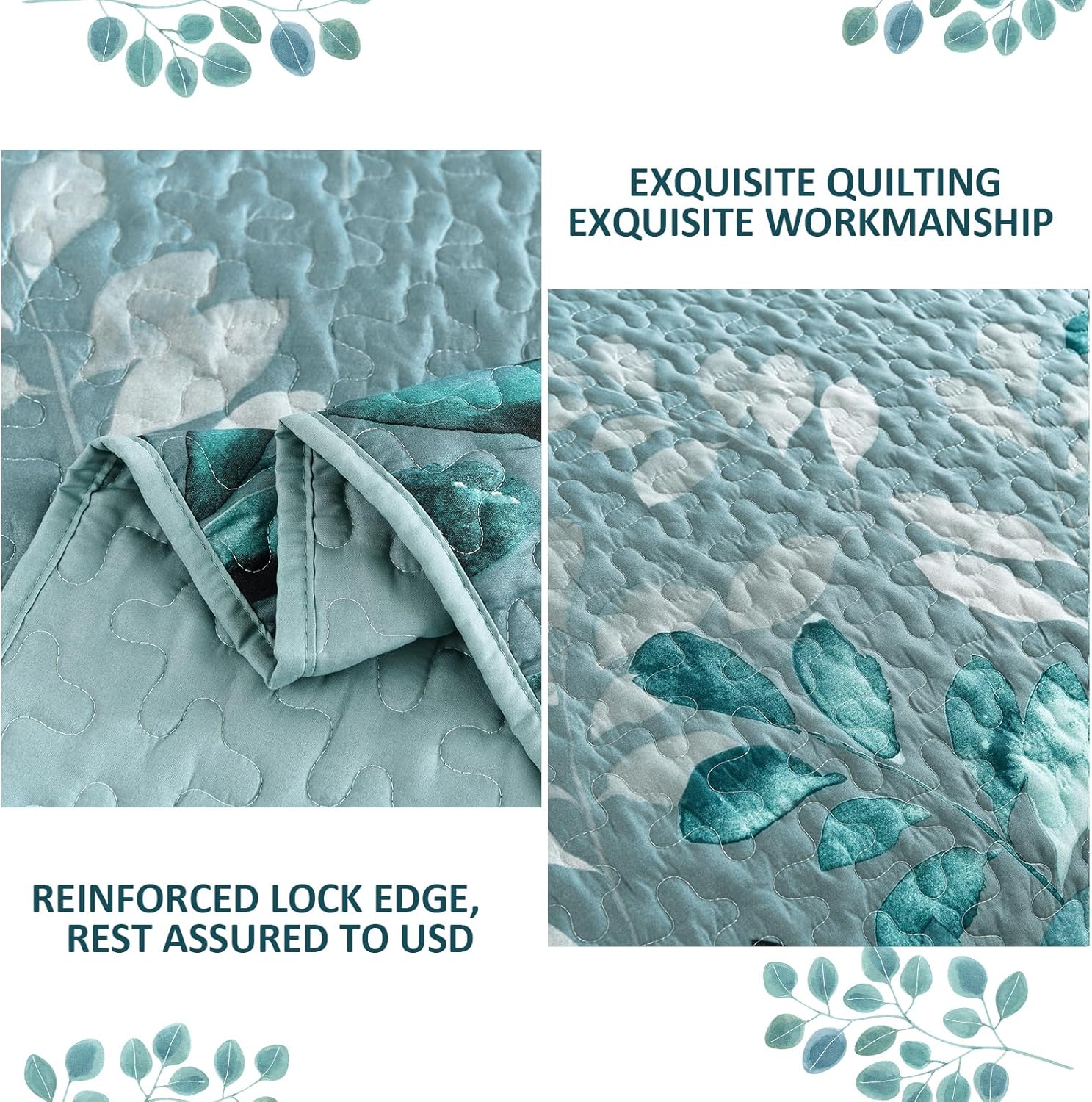 Crafted Quilted Bedspread and Pillowcases Set: A Testament to Elegance - Queen size — image 5