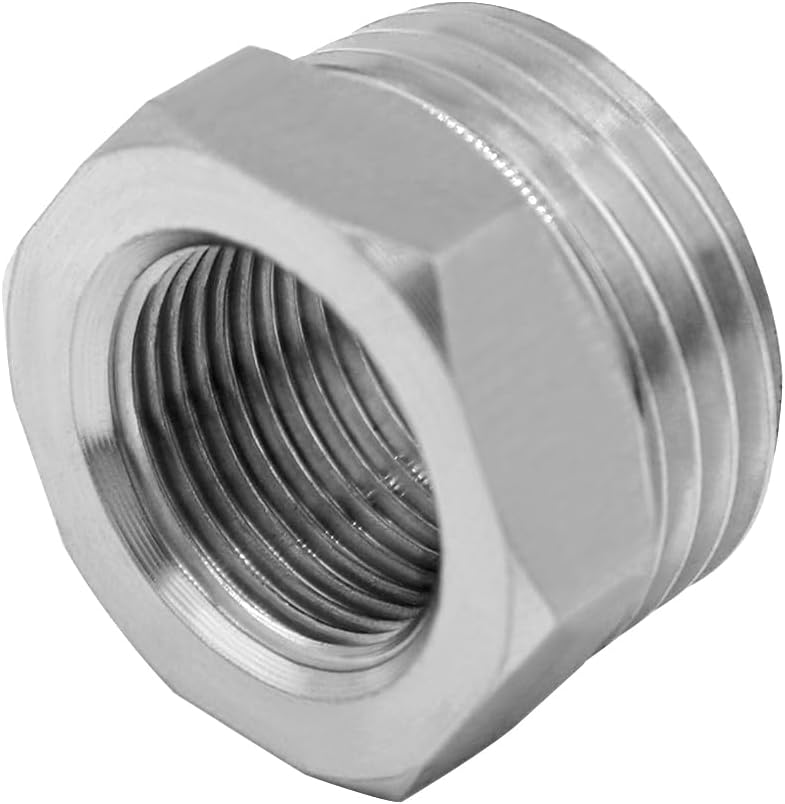 Stainless Water Line Adapter 3/8 Female to 1/2 NPT Male Reducer - Compression Fitting for Kitchen Bathroom Faucet Supply Hose, Stop Valve, Pipe Connector (Pack — image 5