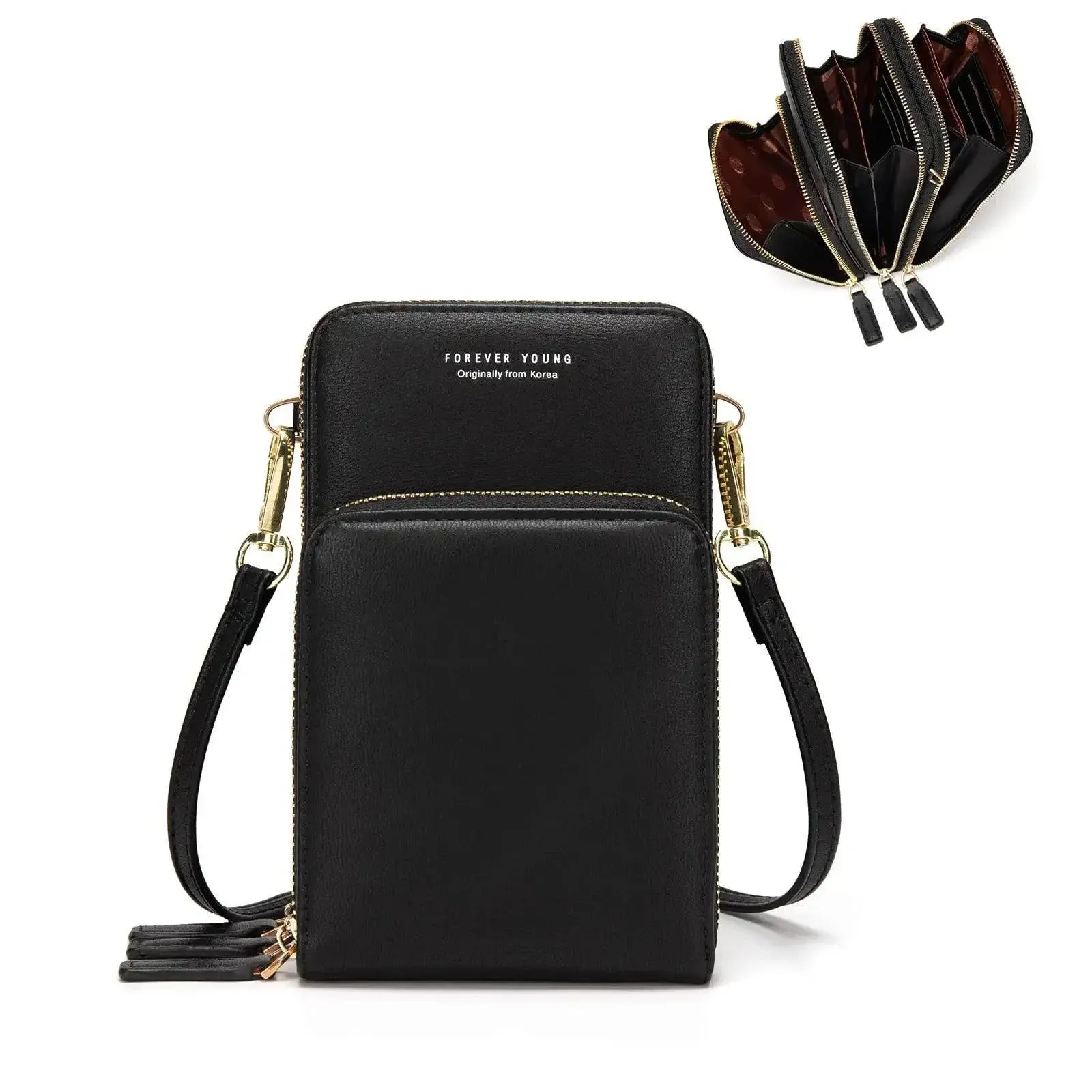 Women Crossbody Phone Purse Touch Screen Bag Rfid Blocking Wallet Shoulder Strap - Pink Purple โ image 4