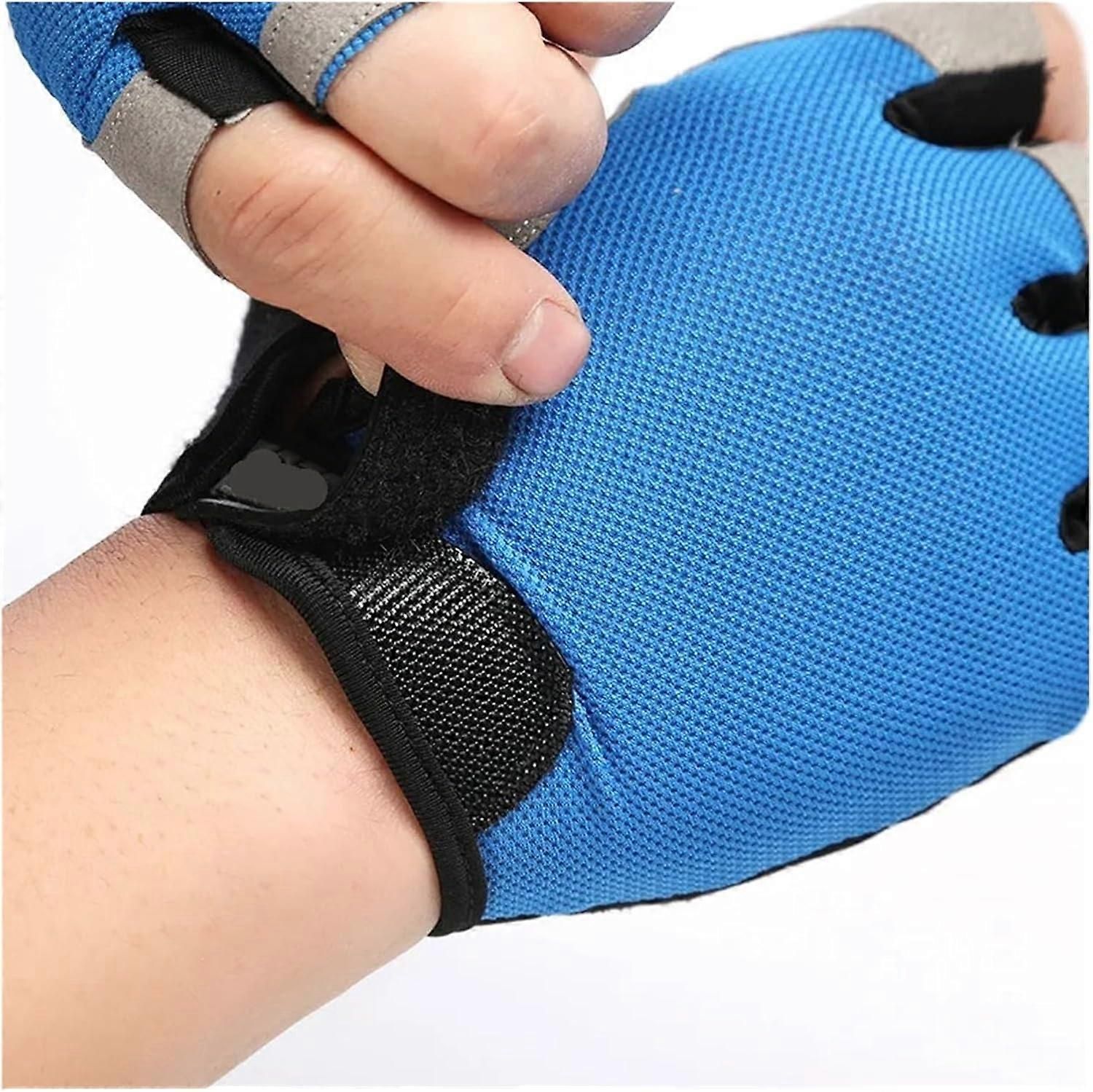 Gym Gloves Half Finger Breathable Anti-Slip Fitness Workout Training Gloves with Palm Padding for Weightlifting Cycling - Dark Blue S โ image 3