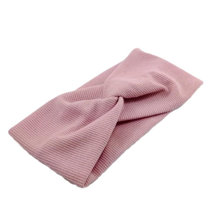 Women Solid Elastic Twisted Knotted Turban Headbands Non Slip Yoga Stretch Knot Headwrap Hair Band, Pink — image 5