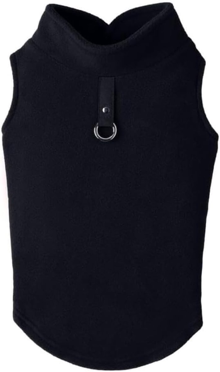 Dog Coat - Fleece Vest - Dog Sweater - Warm Winter Coat - Pull-On Fleece Coat - Leash with Ring - Perfect for Small and Medium Dogs - Black - Size XL — image 4