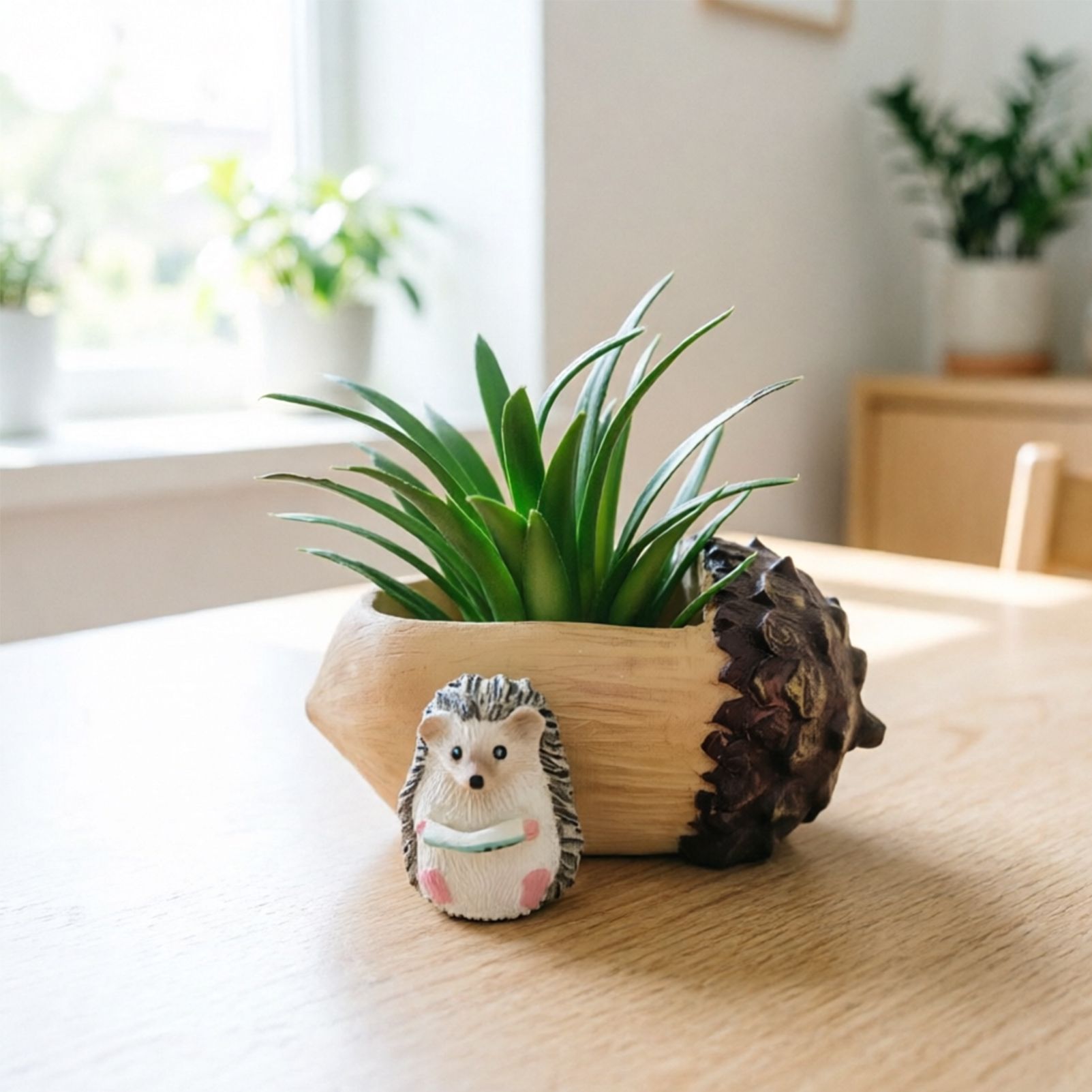 Creative Hedgehog Pinecone Resin Planter, Mini Succulent Pot for Indoor & Outdoor Garden Decor — image 5
