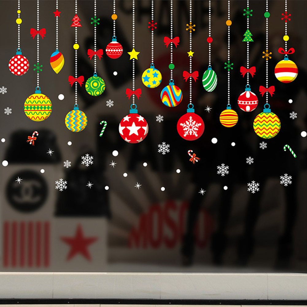 Hanging Ornament Pattern Snowflake Self adhesive Removable Decorative Sticker for Home Office — image 3