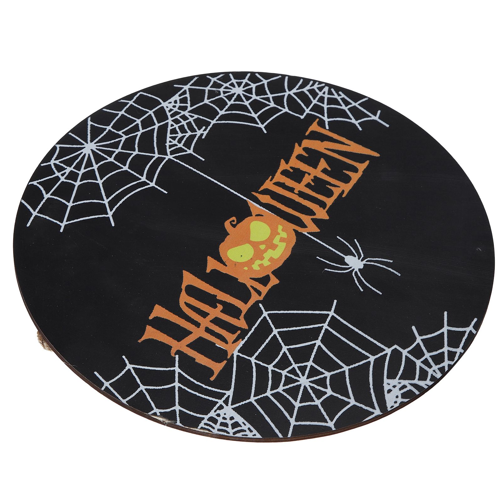 Spider Web Pattern Welcome Sign Wooden Hanging Door Hanger for Halloween Family Gathering BlackBowknot Not Included — image 6