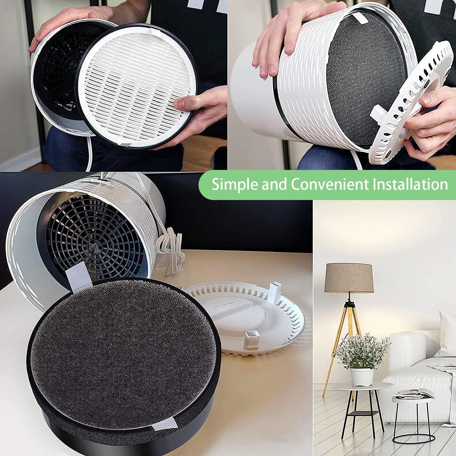 for LEVOIT LV-H132 Replacement Filters, Compatible with LV-H132 3-in-1 Nylon Pre-Filter, High-Efficiency Activated Carbon True Filters, Part LV-H132-RF, 4 Pack โ image 5