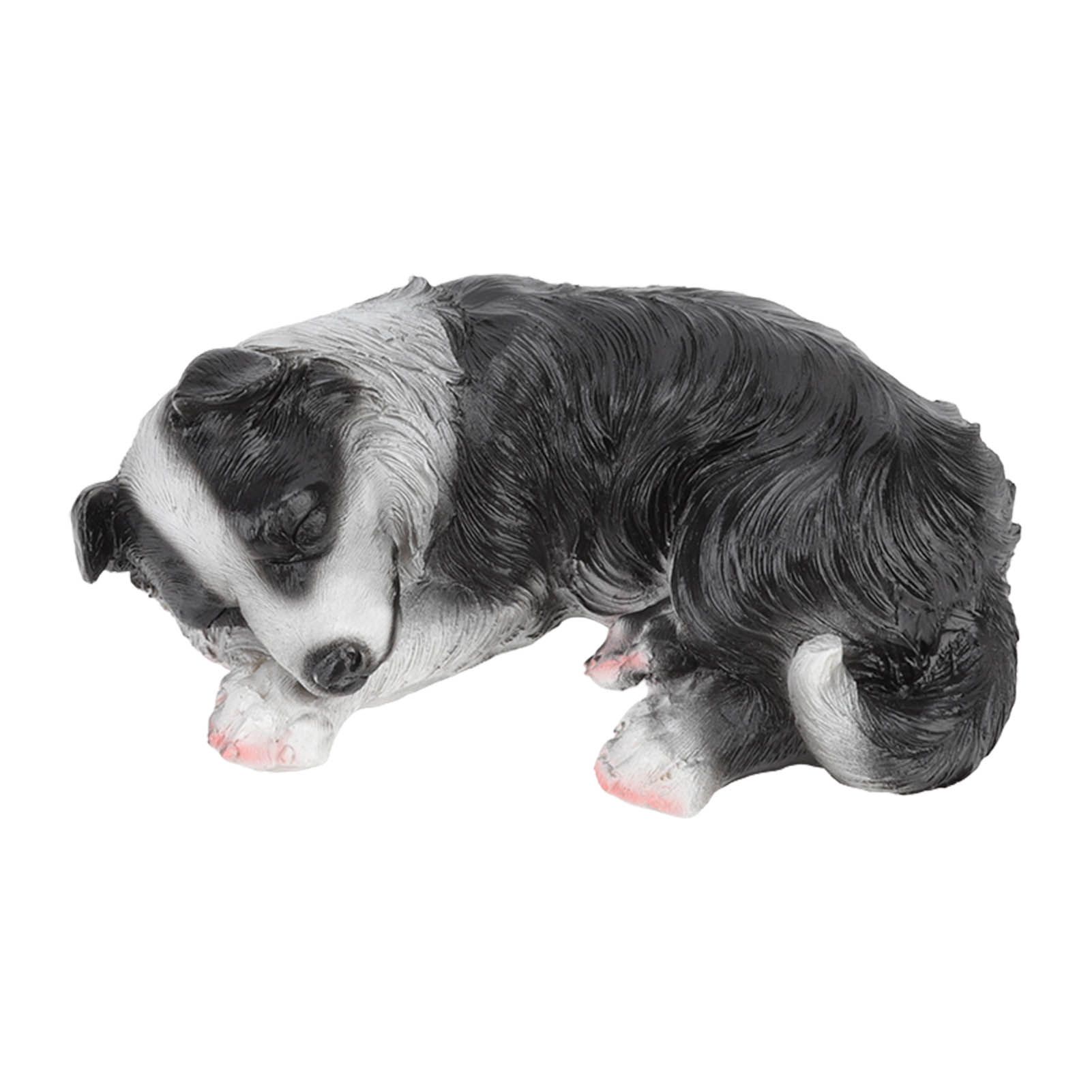 Puppy Statues Sculptures Synthetic Resin Waterproof Border Collie Statue Ornament for Garden Outdoor — image 5