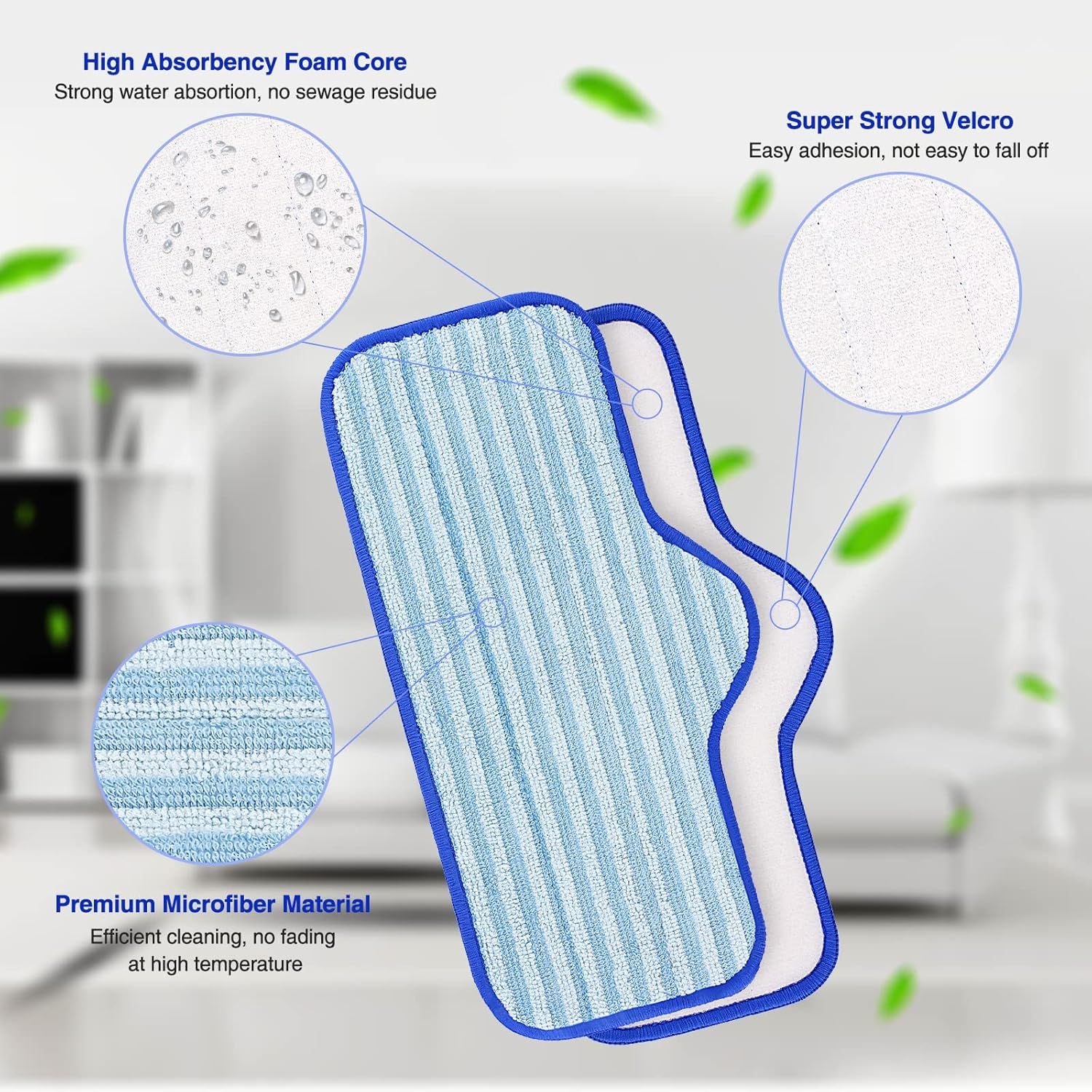 6 Pack Microiber Pads Compatible with Dupray Neat Steam Cleaner, Durable, Reusable and Machine Washable — image 5