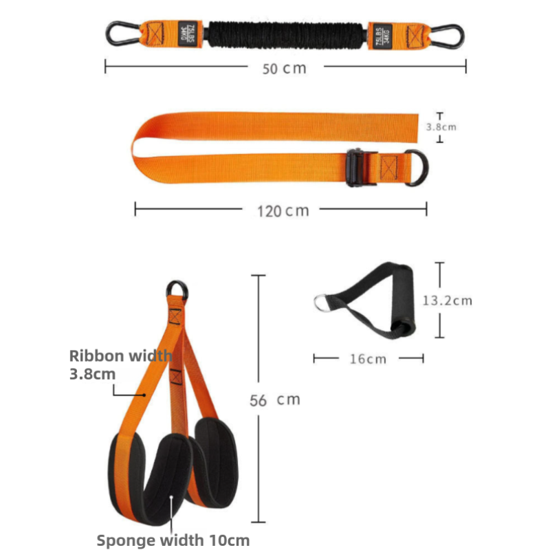 Orange (225lb)Heavy Duty Pull-Up Assist Strap System With Foam Handles - Adjustable Resistance Trainer for Pull-Ups and Home Gym Workouts โ image 2