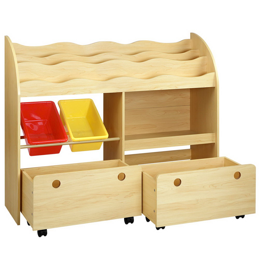 Keezi 3 Tiers Kids Bookshelf Storage Children Bookcase Toy Box Organiser Display โ image 3