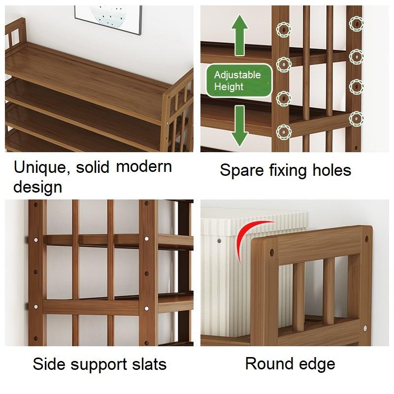 11 Tier Tower Bamboo Wooden Shoe Rack Corner Shelf Stand Storage Organizer — image 2